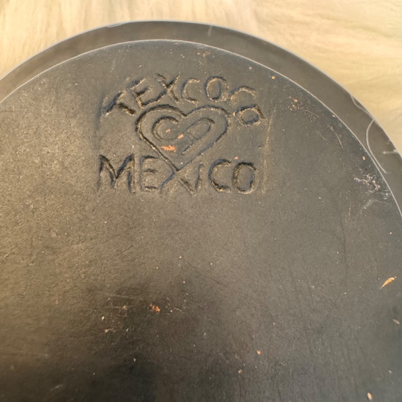 Texcoco signed Green Glazed Ehecatl Quetzalcoatl Aztec God small dish. EUC. - Picture 6 of 8